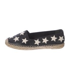 Saint Laurent Star Leather Espadrilles, Size 36
